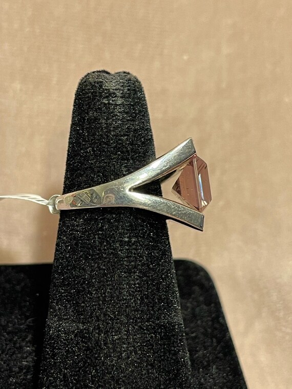 Ametrine and CZ square statement ring - image 4