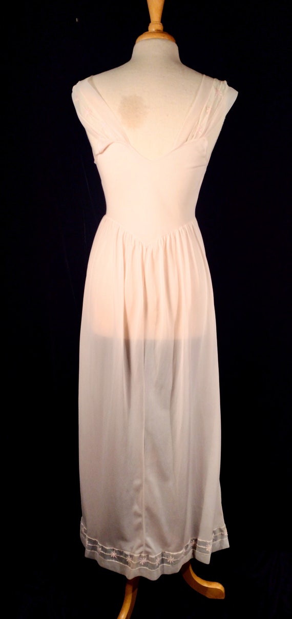 Vintage sheer blush nightgown slip - image 4