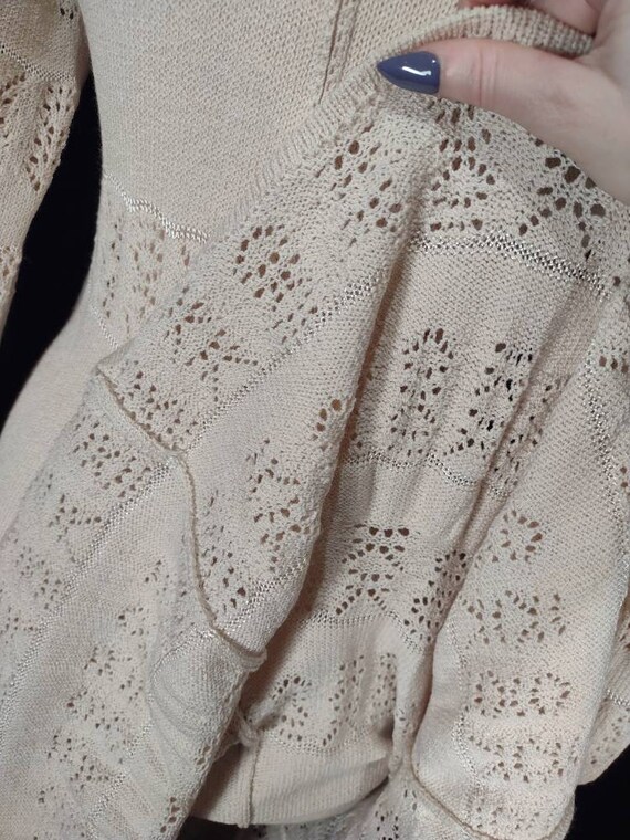 Vintage 70's Lady Battaglia crochet look lacy dre… - image 9