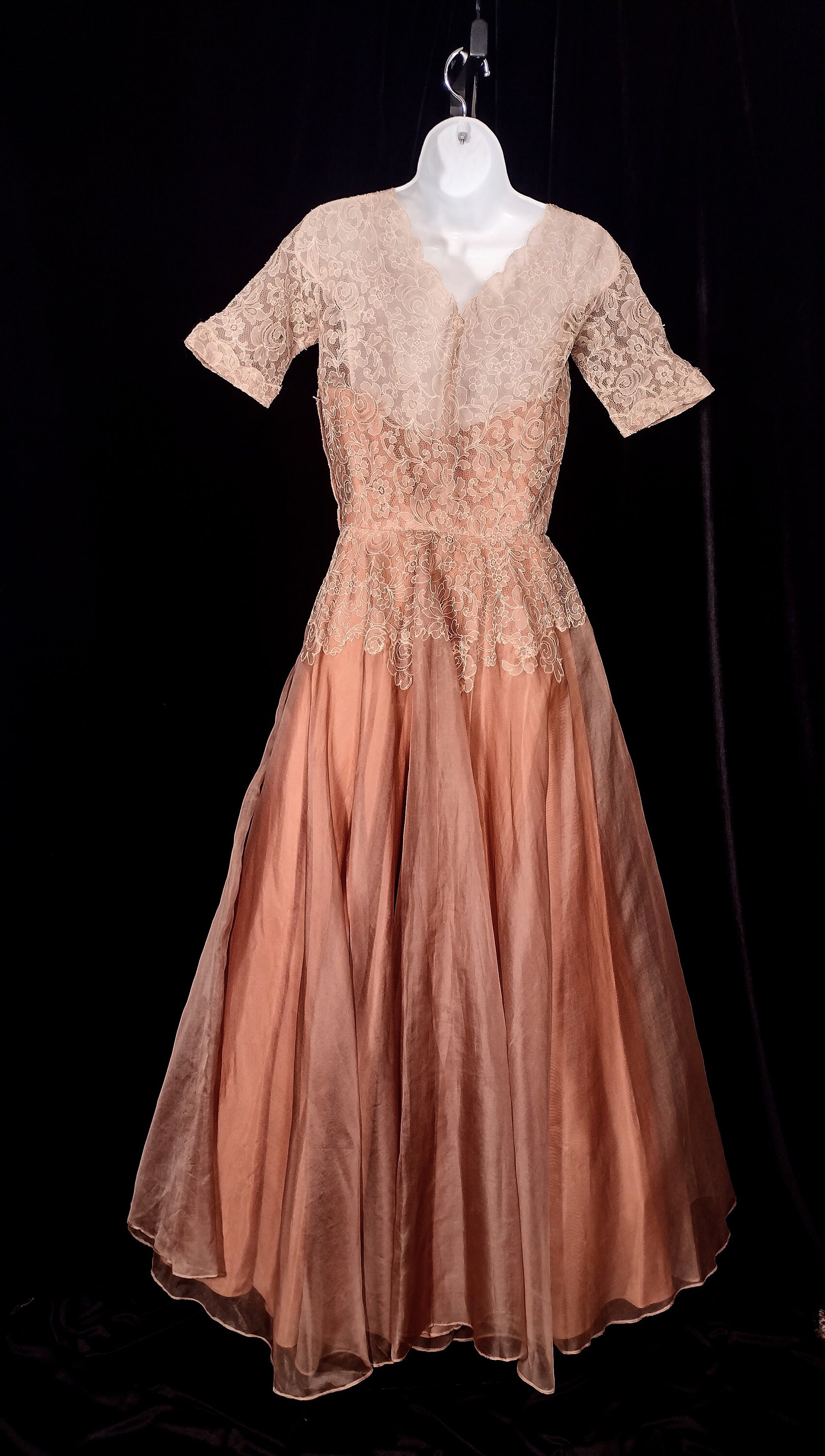Distressed Vintage 50's Formal Lace Ball Gown Size S - Etsy