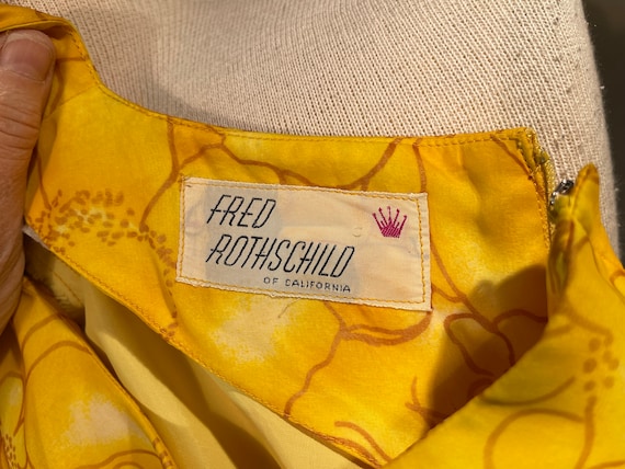 Sunny yellow vintage 1970's party dress - image 6