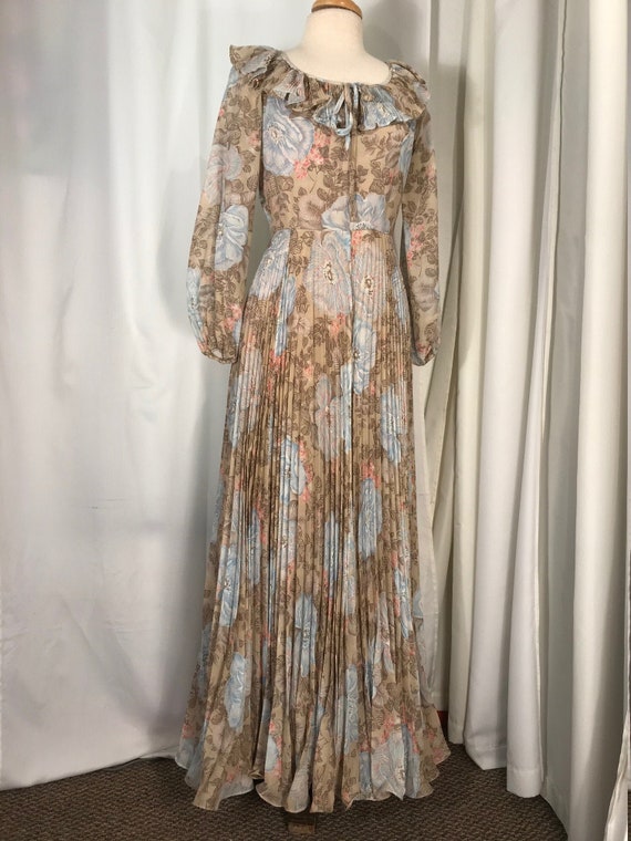 70's vintage Miss Elliette floral bohemian maxi go