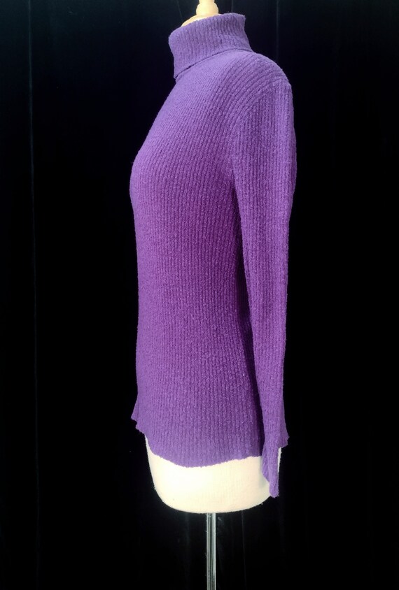 Vintage 70's zippered turtle neck pullover sweater - image 4