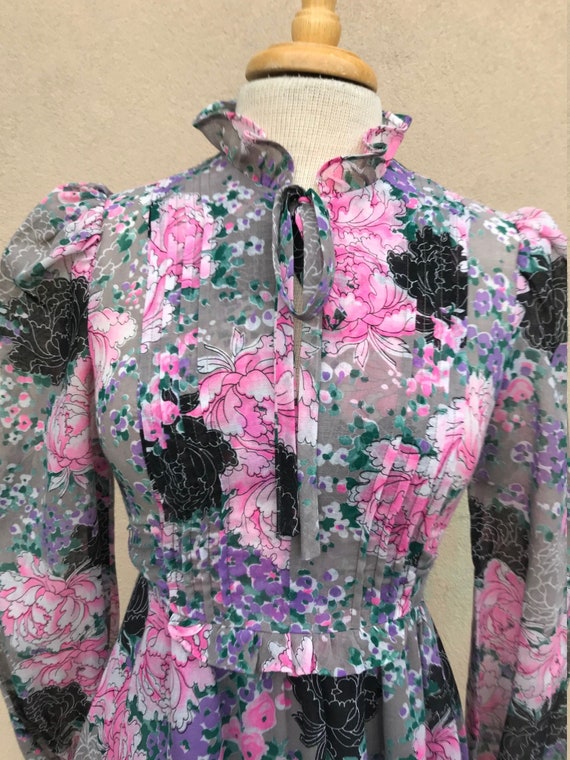 Young Edwardian vintage boho floral maxi dress