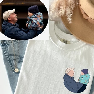Comfort Colors Fathers Day Shirt, Custom Portrait Photo Shirt For Dad,  Outline Shirt, Portrait Shirt, Line Art shirt, Outline Faceless Tee