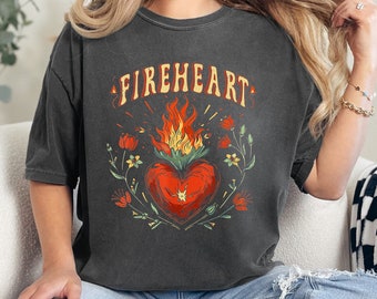 Comfort Colors® Fire heart Shirt, Vintage Fire-heart T-shirt, Throne Of Glass Fans Shirt, SJM Quotes Shirt,Court Of Thorns And Roses Shirt