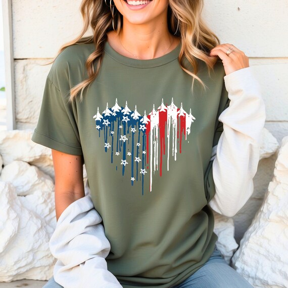 Red White Blue Air Force Flyover Proud American Independence T-Shirt Red White Blue Air Force Flyover Proud American Independence T-Shirt