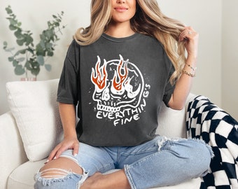 Everything is Fine Skeleton T-Shirt - Comfort Colors Unisex Tee