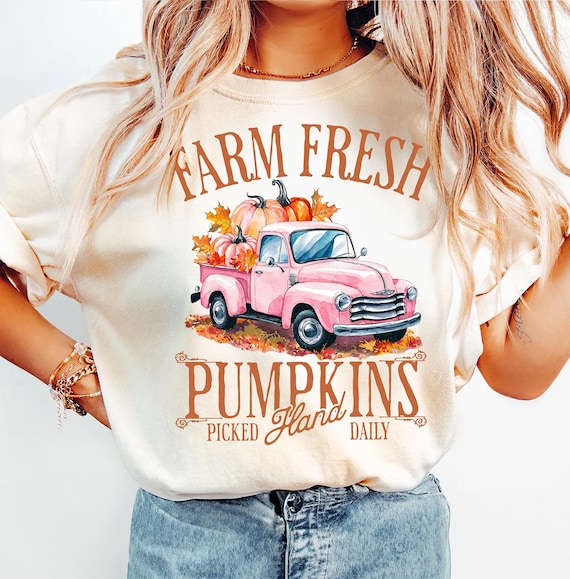 Farm Fresh Pumpkins T-Shirt: Truck Design, Fall Shirt