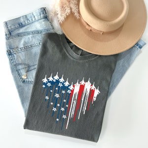 Air Force T-Shirts Comfort Colors, Red White Blue Air Force Flyover Shirt, Cool 4th Of July Shirt, Independence Day T_shirt, Red White Blue