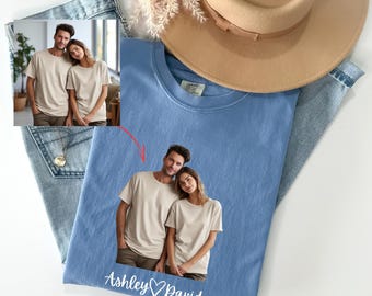 Comfort Colors Custom Shirt With Photo, Family Photo Shirt, Custom Photo Shirt, Couples Photo Shirt, Make your Own Shirt with text And Photo