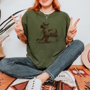 Comfort Colors Western Cat Shirt: Funny Cowboy Kitty Tee image 3