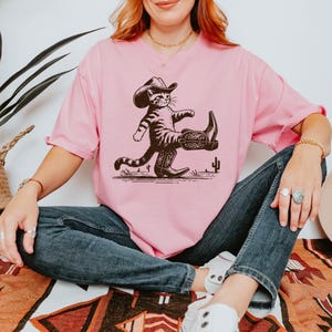 Comfort Colors Western Cat Shirt: Funny Cowboy Kitty Tee image 7