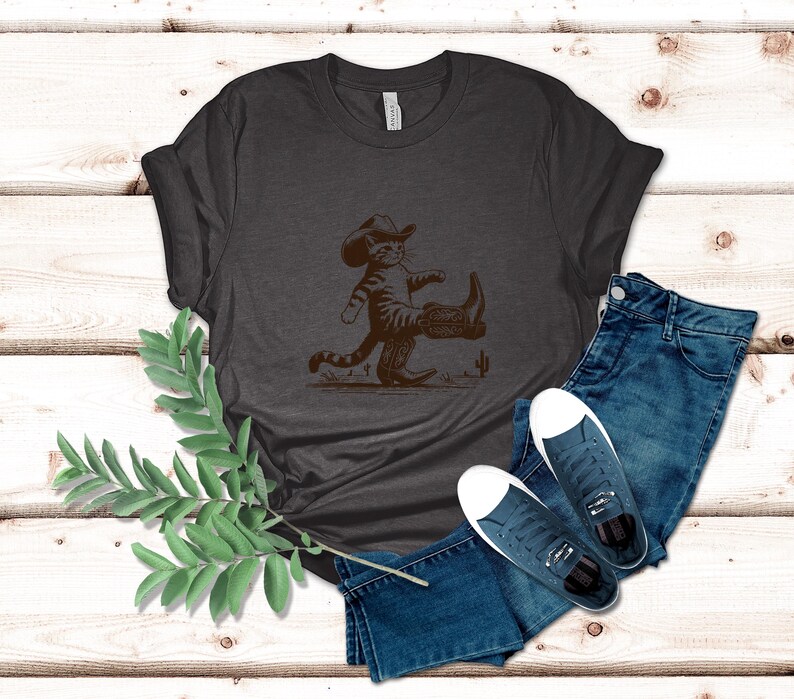 Comfort Colors Western Cat Shirt: Funny Cowboy Kitty Tee image 13