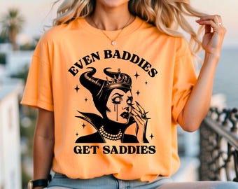 Funny Horror Meme T-Shirt: Even Baddies Get Saddies