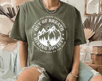 Out of Breath Hiking Club Vintage T-shirt, Retro Hiking Family Matching Shirt, Hiker Sweatshirt, Hoodies, Camping Tee