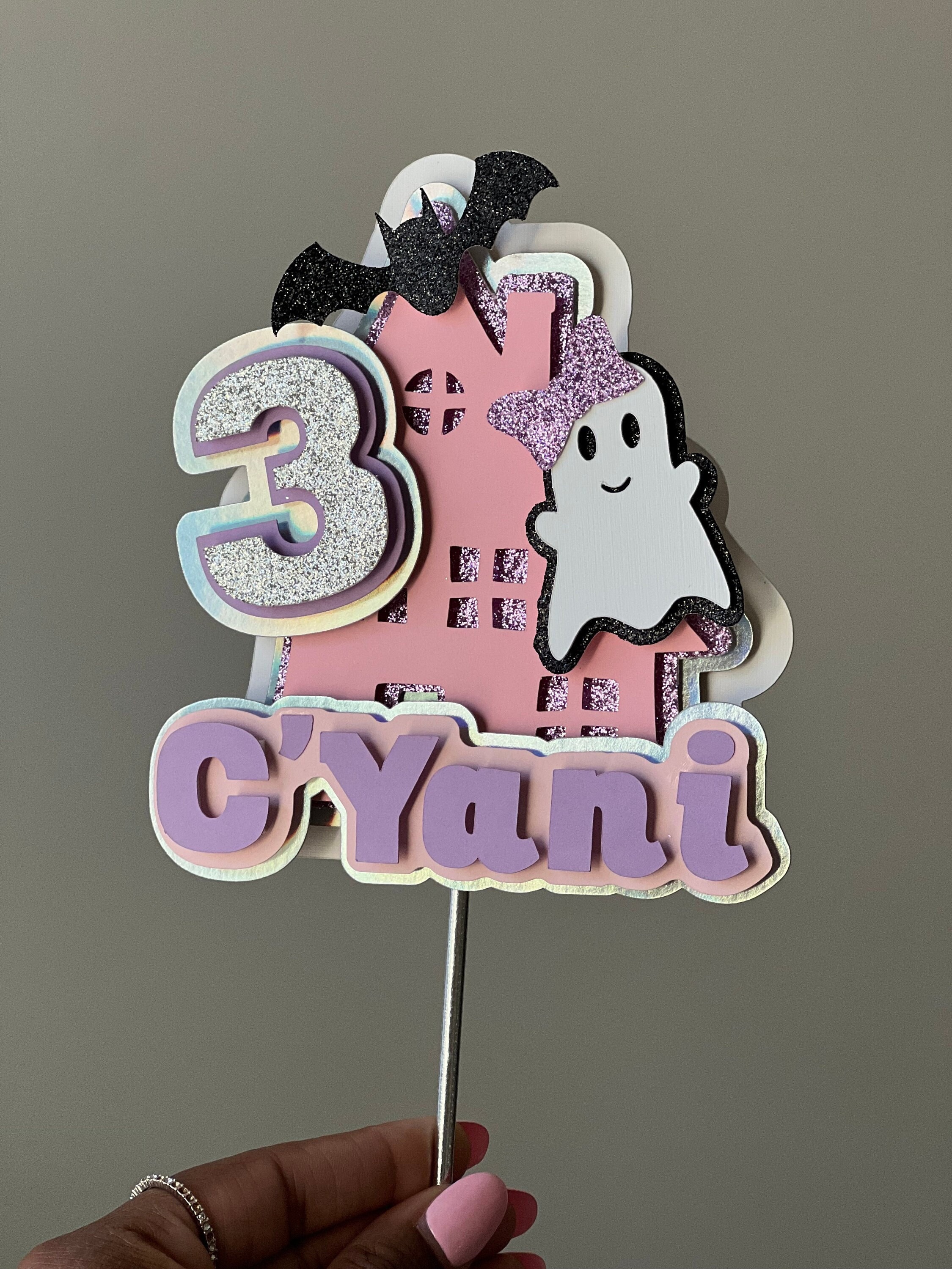 Happy BOO Day Cake Topper, Boo Day 3D Cake Topper, Halloween Birthday Party, Girl Halloween Theme Cake Topper, Pastel Halloween Birthday