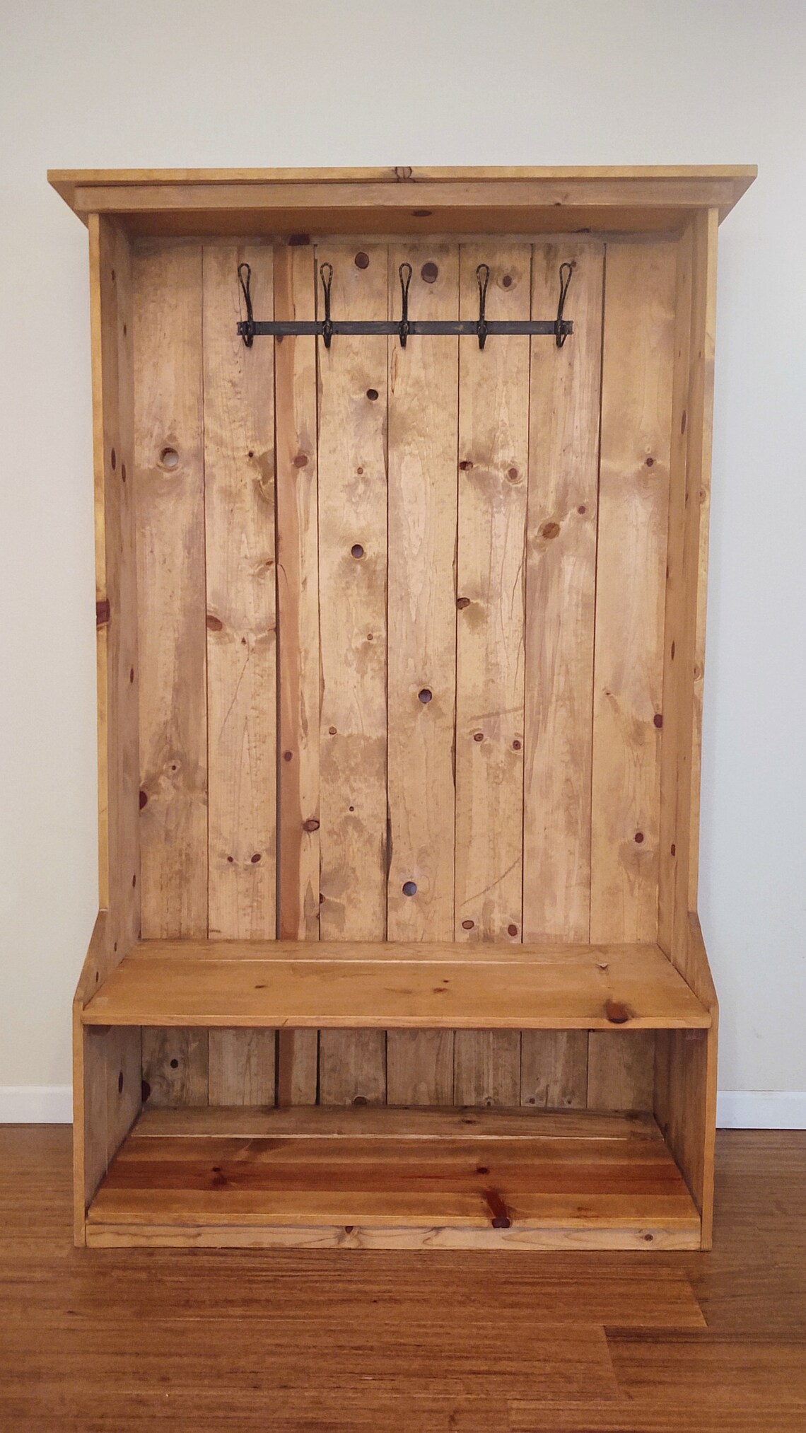 Rustic Farmhouse Hall Tree Etsy