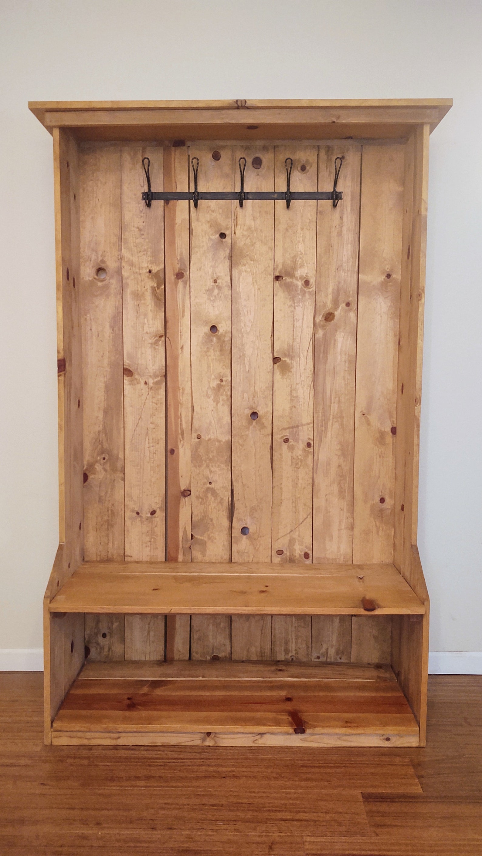 Rustic Farmhouse Hall Tree Etsy