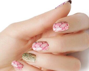 Pink Accent Nails Etsy