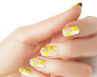 Smiley Face Nails Etsy Smiley Face Nails Etsy