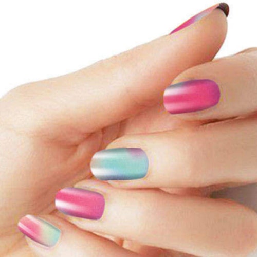 Rainbow Splash Color Strips Real Nail Polish Wraps M110 Street | Etsy