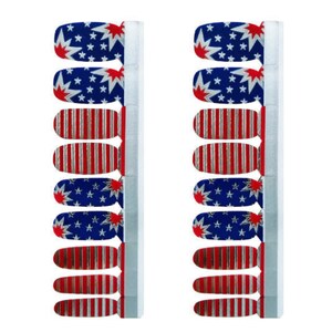 Red White Blue Firecracker real nail strips polish wraps M53 street art image 2