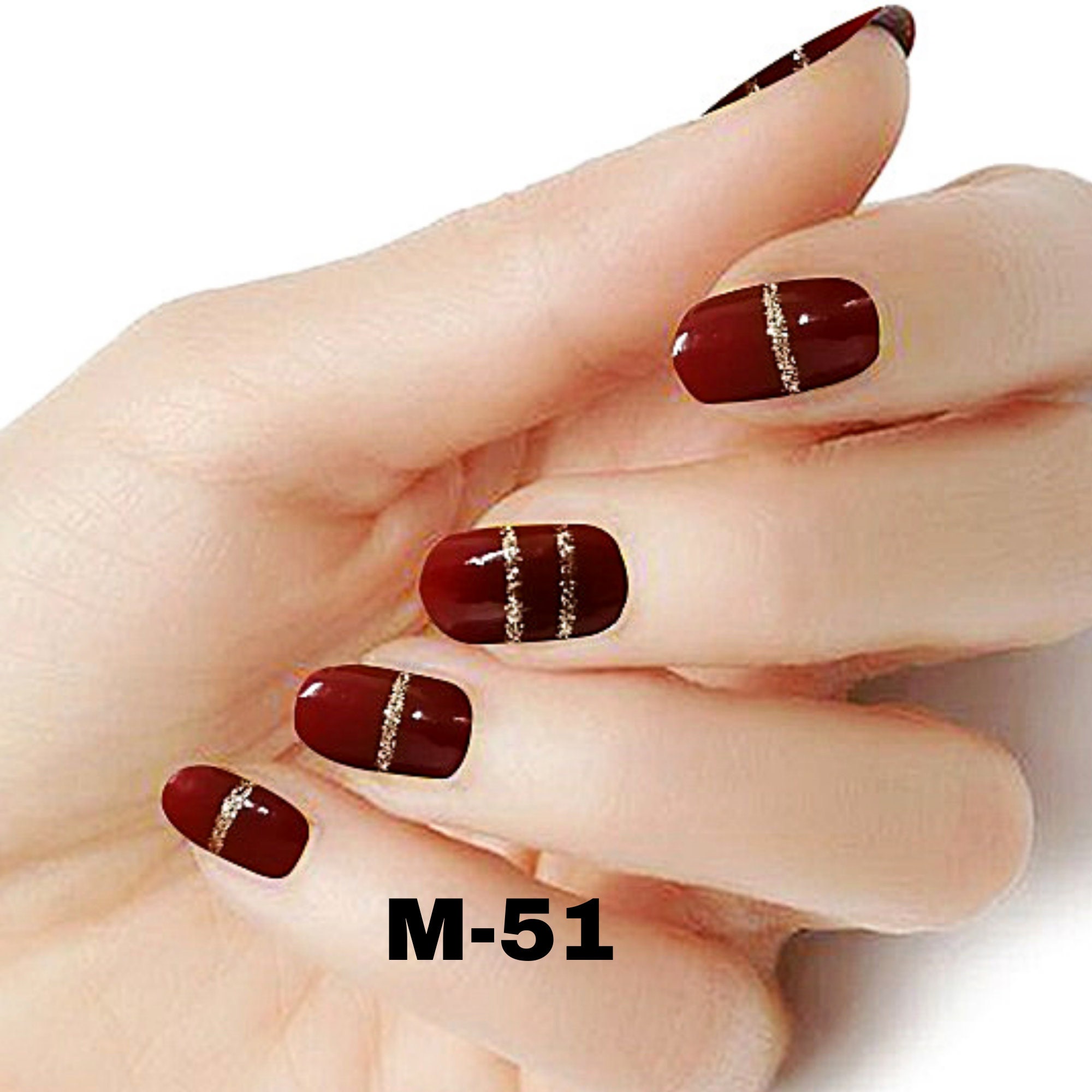 Elegant Maroon Simple Nail Art