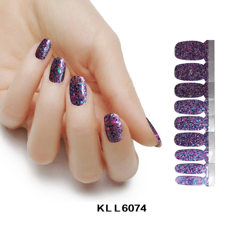 Purple red blue color chunky glitter real nail polish KLL6074 | Etsy