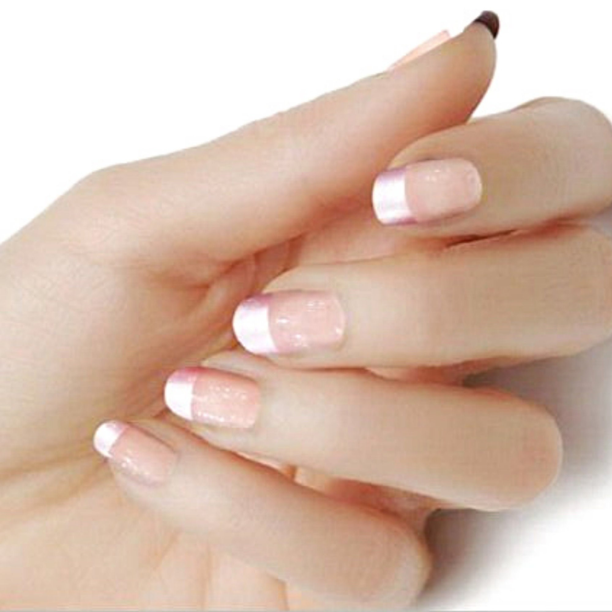 sheer pink nail polish french manicure