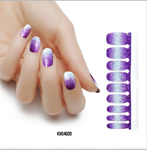 Sliver color stars metallic real nail polish strips KJS19 | Etsy