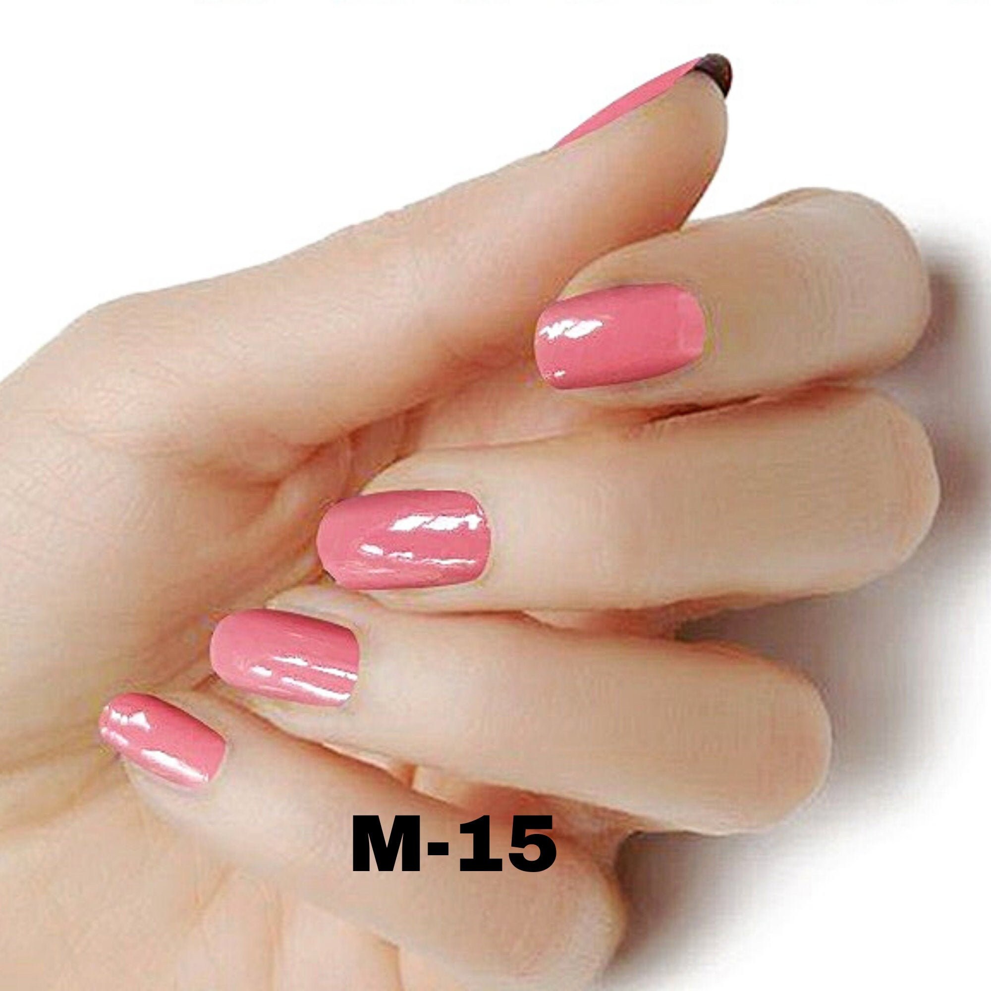 Coral gloss color wraps solid real nail polish strips M15 street art