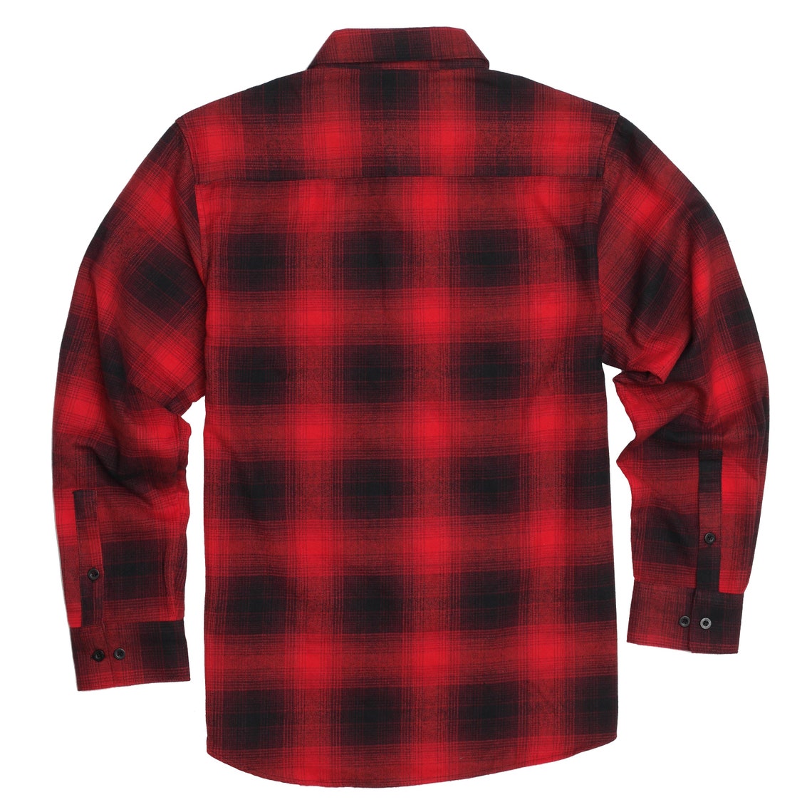 YAGO Men's Heavyweight Flannel Shirt - Long Sleeve Plaid Button-Up For Outdoor Work & Casual Wear