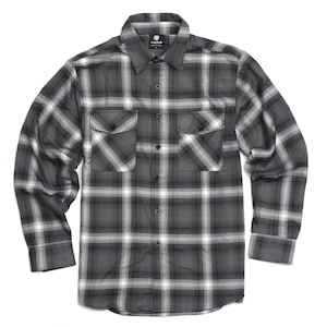 YAGO Men&#39;s Casual Plaid Flannel Long Sleeve Button Down Shirt Gray,4D (S-5XL)