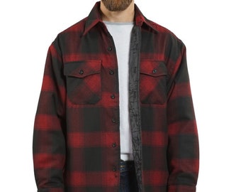 YAGO Men&#39;s Casual Plaid Flannel Long Sleeve Button Down Shirt Jacket Burgandy/5F (S-5XL)