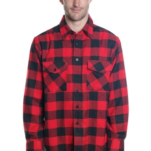 YAGO Men&#39;s Casual Plaid Flannel Long Sleeve Button Down Shirt Red,B7 (S-5XL)