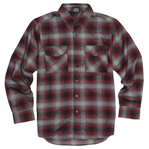YAGO Men's Casual Plaid Flannel Long Sleeve Button Down Shirt Red/AC7 S-5XL image 1