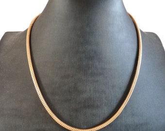 Collar de eslabones tubulares para mujer vintage de los años 60 Unoaerre Made in Italy en oro macizo de 18 qt