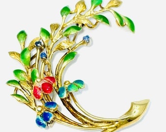 Vintage 1960s brooch in 18 kt solid gold