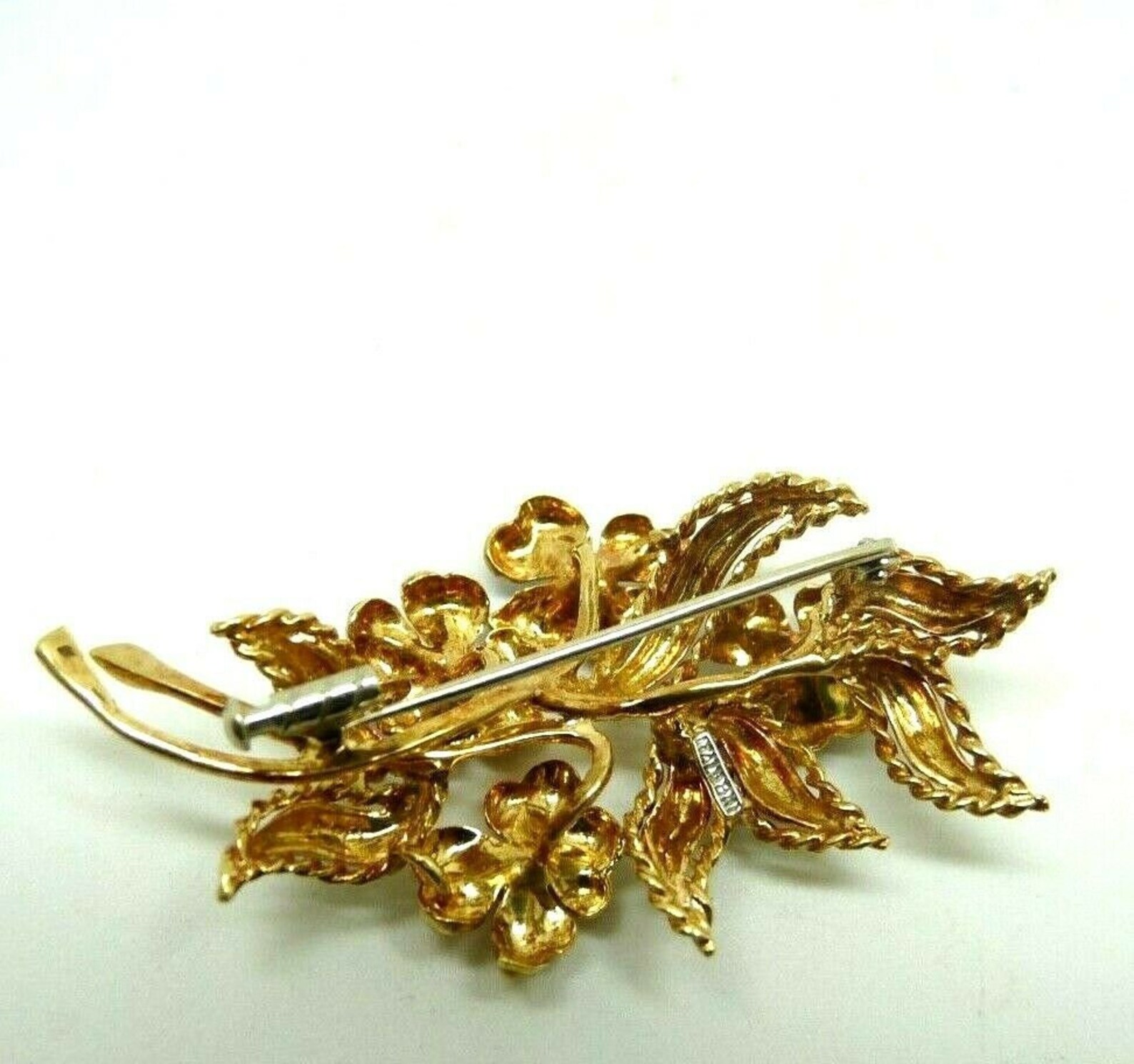 Made in Italy brooch in solid gold 18 kt 60s with natural Etsy