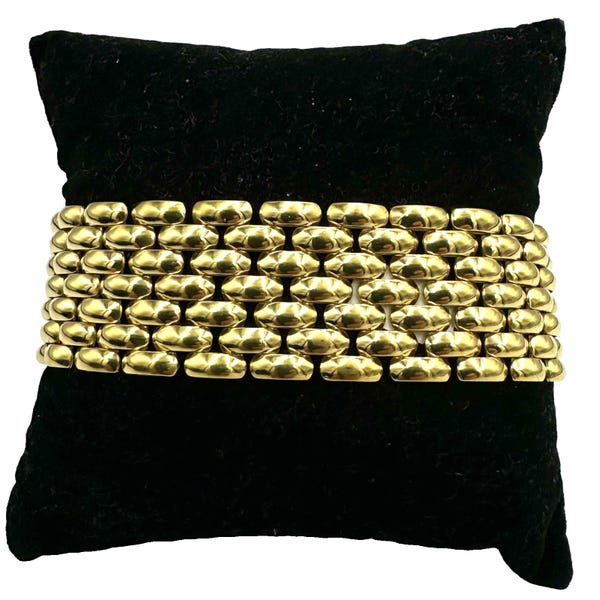 Vintage-Armband „Panther Link“ aus den 1980er Jahren, gefertigt aus massivem 18-karätigem Gelbgold.