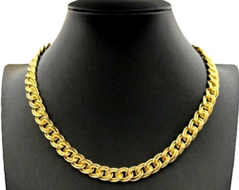 Vintage 1980s Italian Unoaerre fancy mesh necklace in 18 kt solid gold