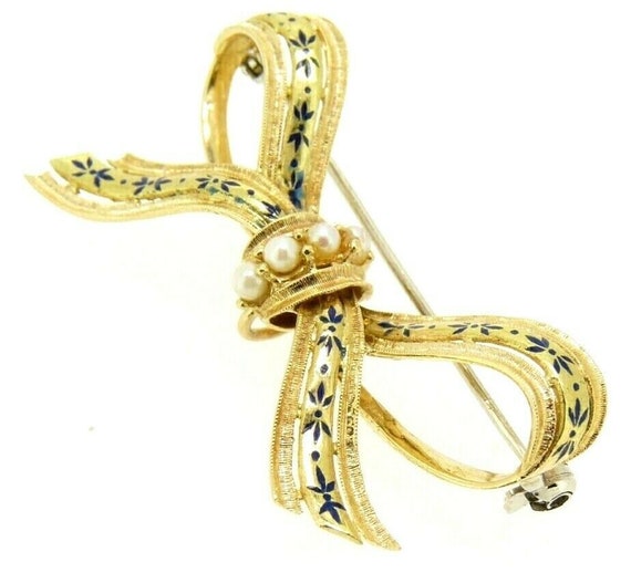 Italian bow-shaped brooch dating back to the 50s … - image 4