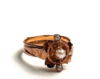 Vintage Italian ring dating back to the last decade of the nineteenth century in solid 18kt rose gold
