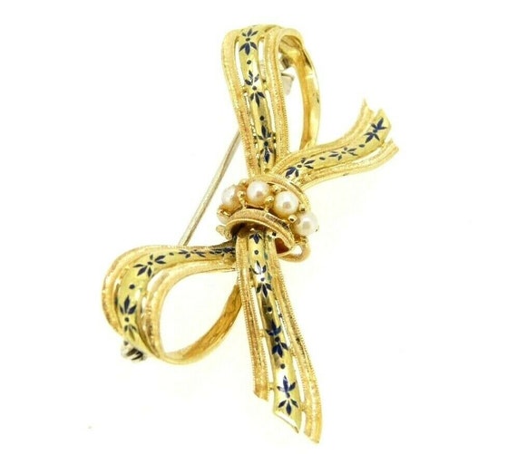 Italian bow-shaped brooch dating back to the 50s … - image 3