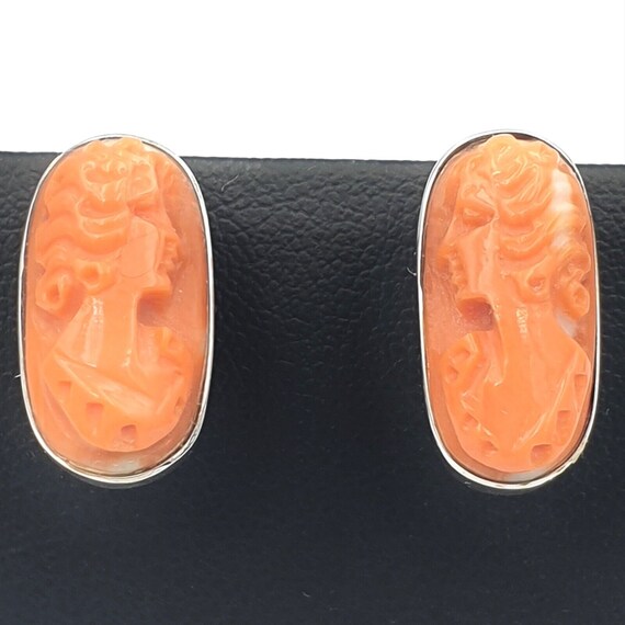 Boucles D'oreilles Vintage Or 18k Avec Corail - Italie Années 60