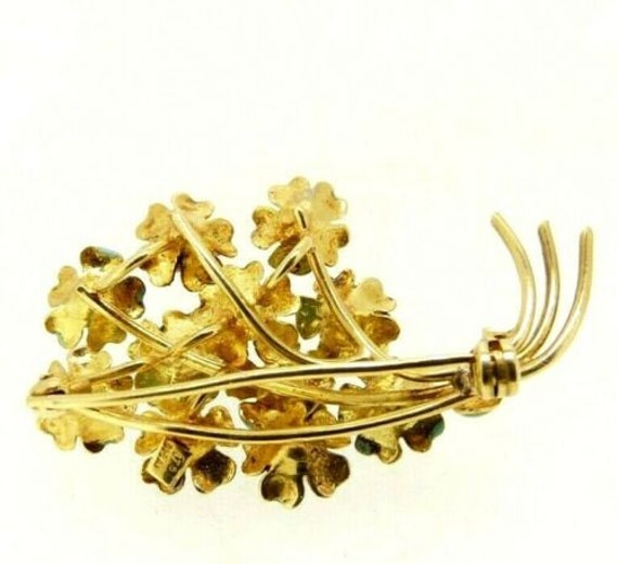 Vintage 1960s brooch in solid 18 kt yellow gold w… - image 4