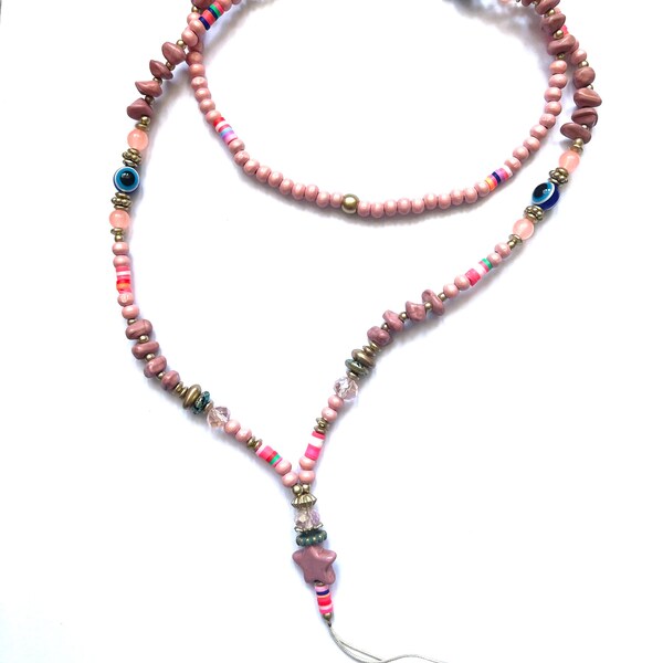 Dragonne De Téléphone Portable - Étoile Du Visage Souriant En Perles Avec Pendentif Bracelet Antiderapant Laniere Acrylique Charme Porte Cles Laniere Tour De Poignet Cordon Strap Pour Femmes Filles