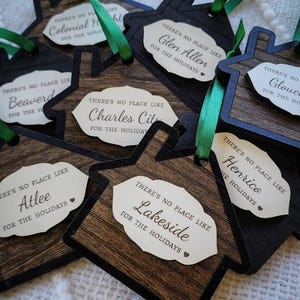 No Place Like Home | Christmas Tree Ornament | Custom Ornament | Personalized Ornament | Your Town Here | Pick Your City | House Ornament