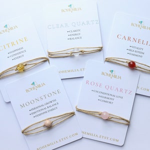 Bracciale di pietre preziose, braccialetto di pietre preziose, braccialetto dei desideri, braccialetto dell'amicizia, braccialetto di carte, regalo per la fidanzata, piccolo regalo